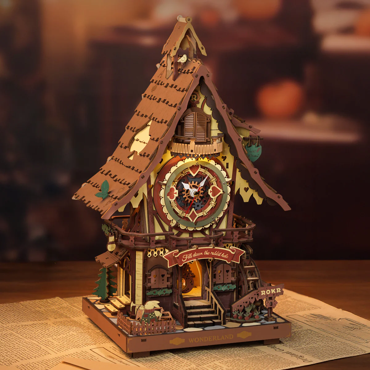 ROKR Cuckoo Clock Mechanical 3D Wooden Puzzle - Image 3