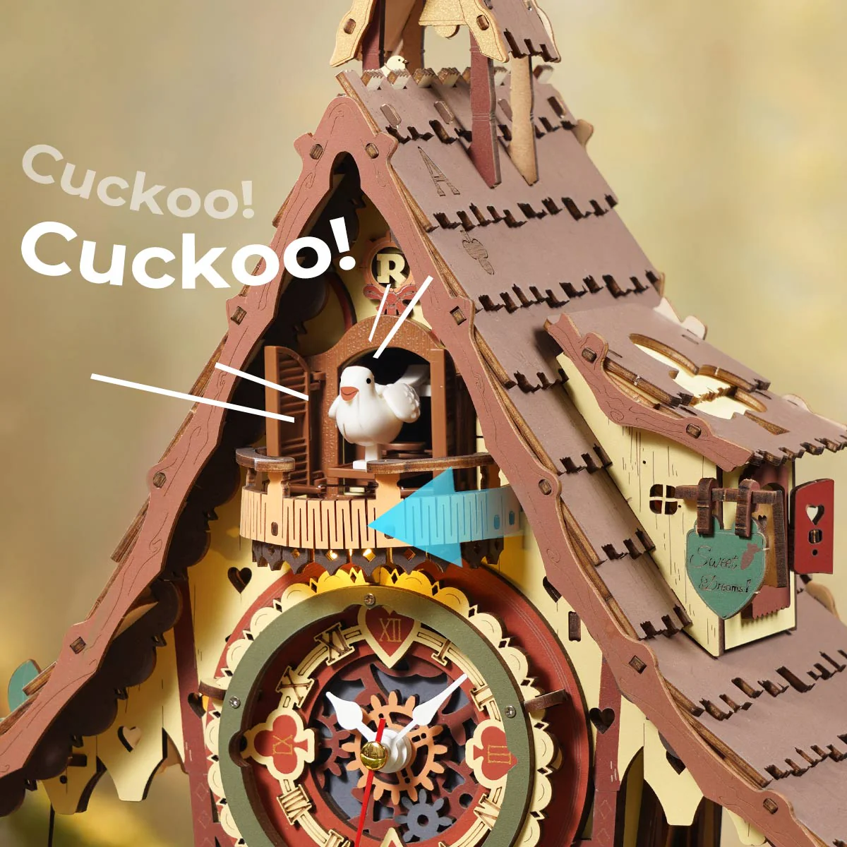 ROKR Cuckoo Clock Mechanical 3D Wooden Puzzle - Image 4