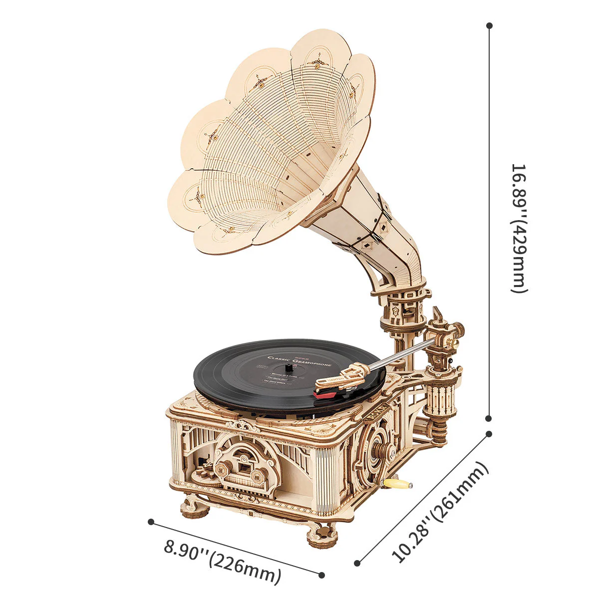 ROKR DIY Crank Classic Gramophone LKB01 (Hand Rotating) - Image 5