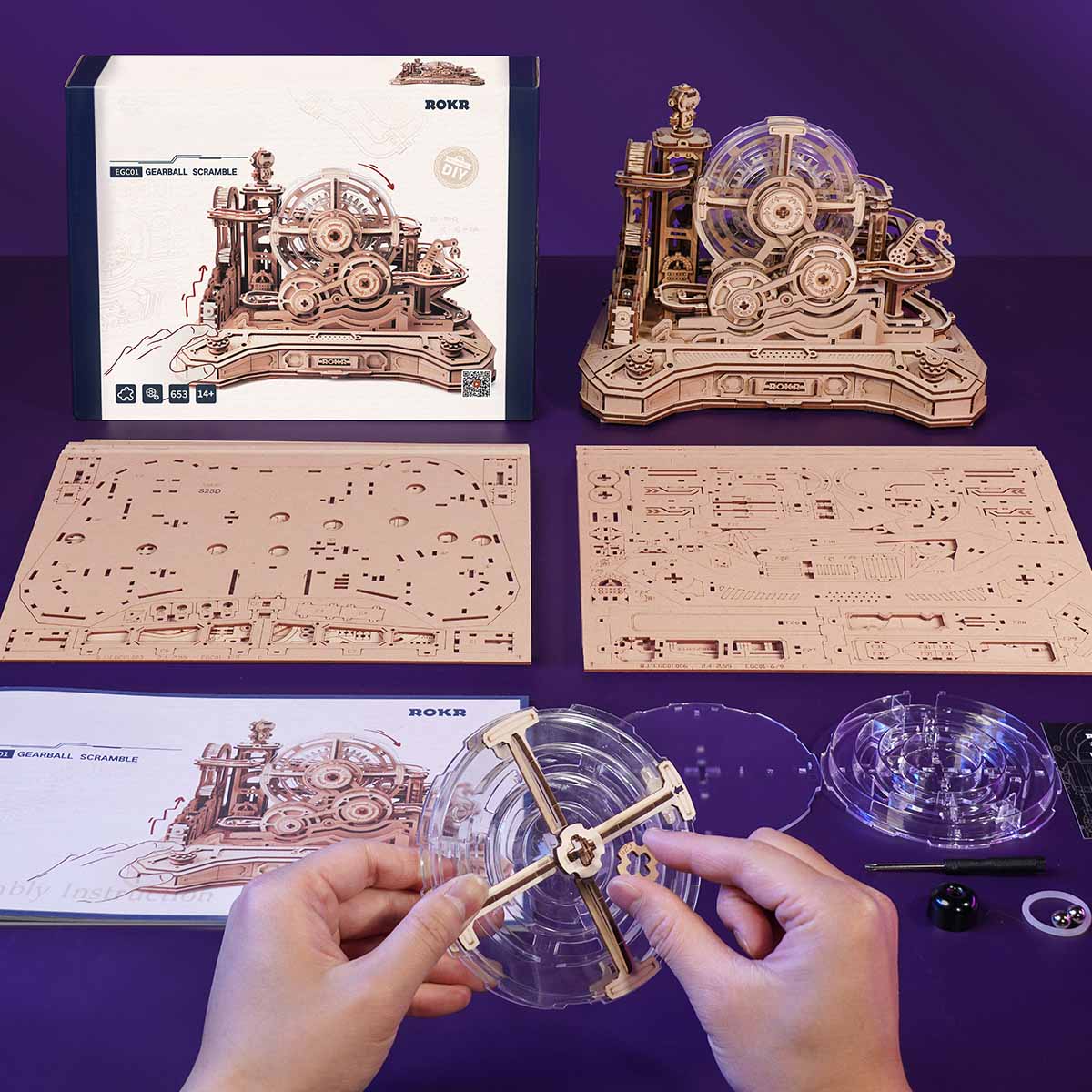 ROKR Gear Ball Challenge 3D Wooden Puzzle EGC01 - Image 6
