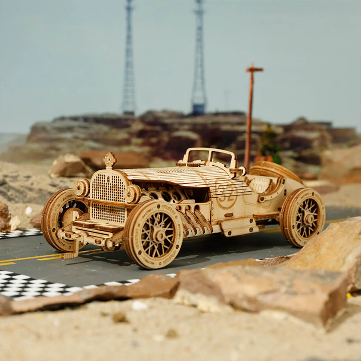 ROKR Grand Prix Car Scale Model 3D Wooden Puzzle MC401 - Image 3