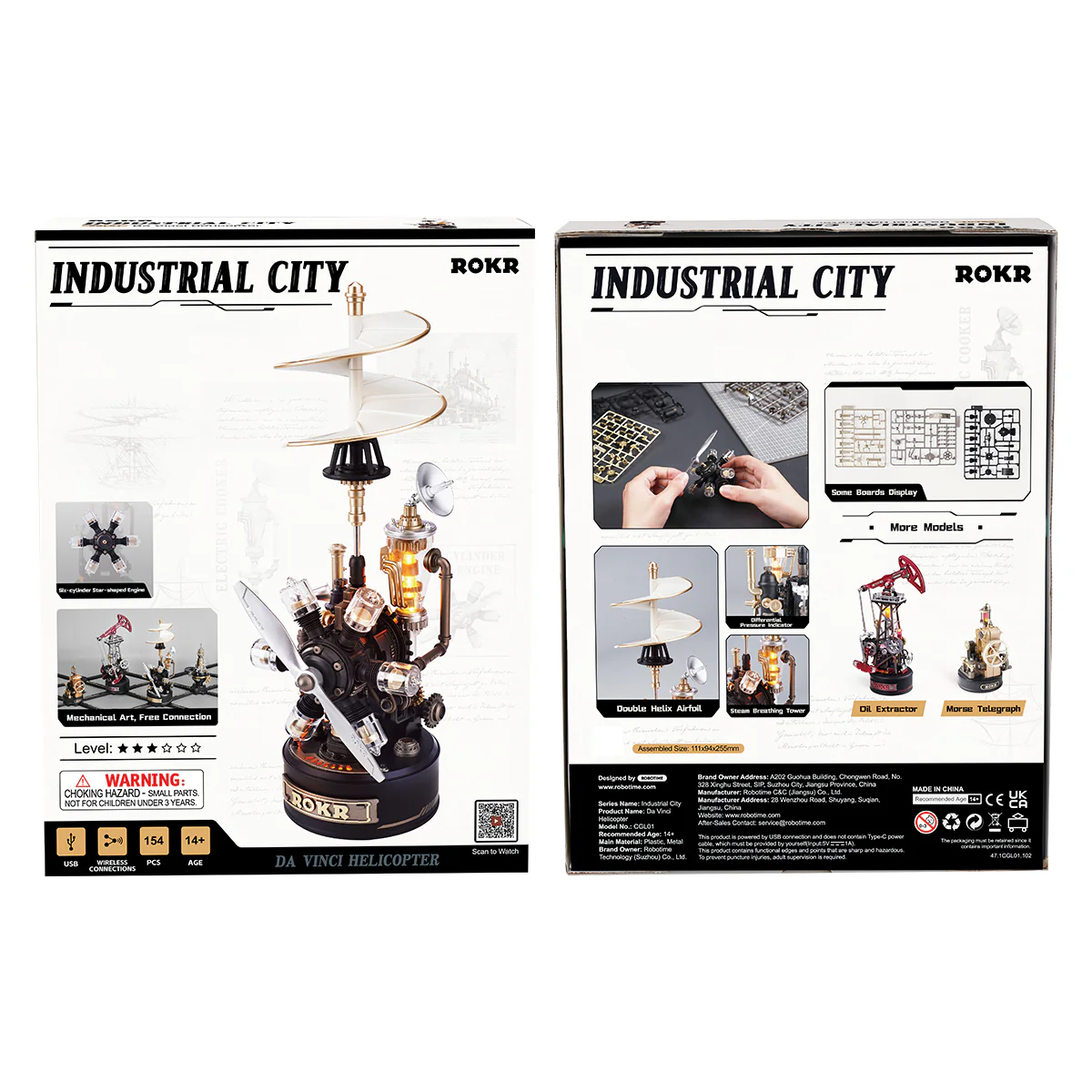ROKR Leonardo da Vinci's Helicopter Mechanical 3D Puzzle CGL01 - Image 13