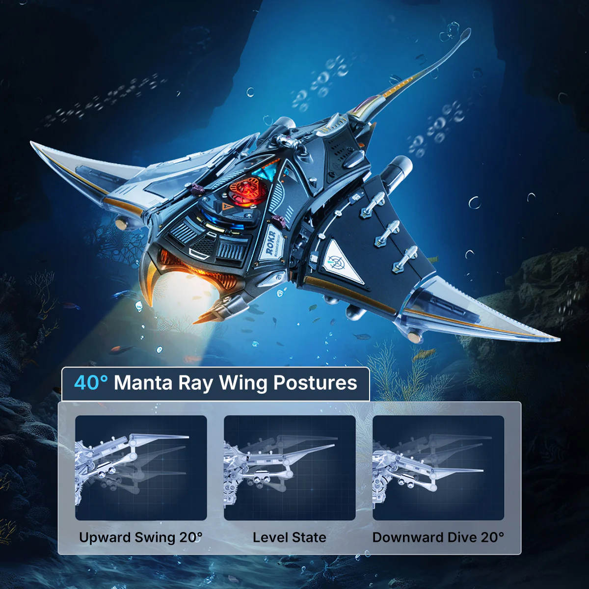 ROKR Manta Ray Mechanical 3D Puzzle Kit MI06 - Image 4