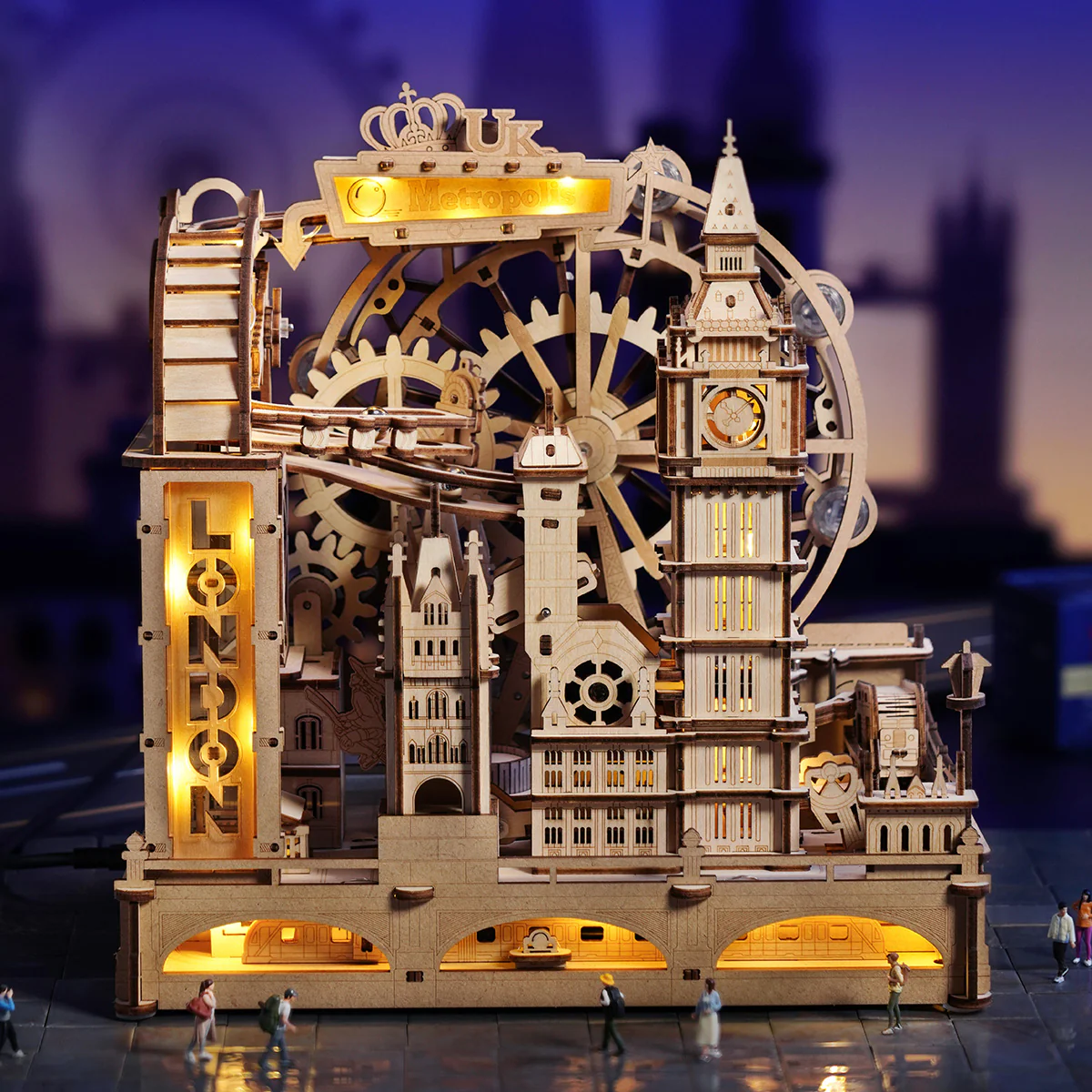 ROKR Marble Travel • London Marble Run Wooden 3D Puzzle EGB01 - Image 3