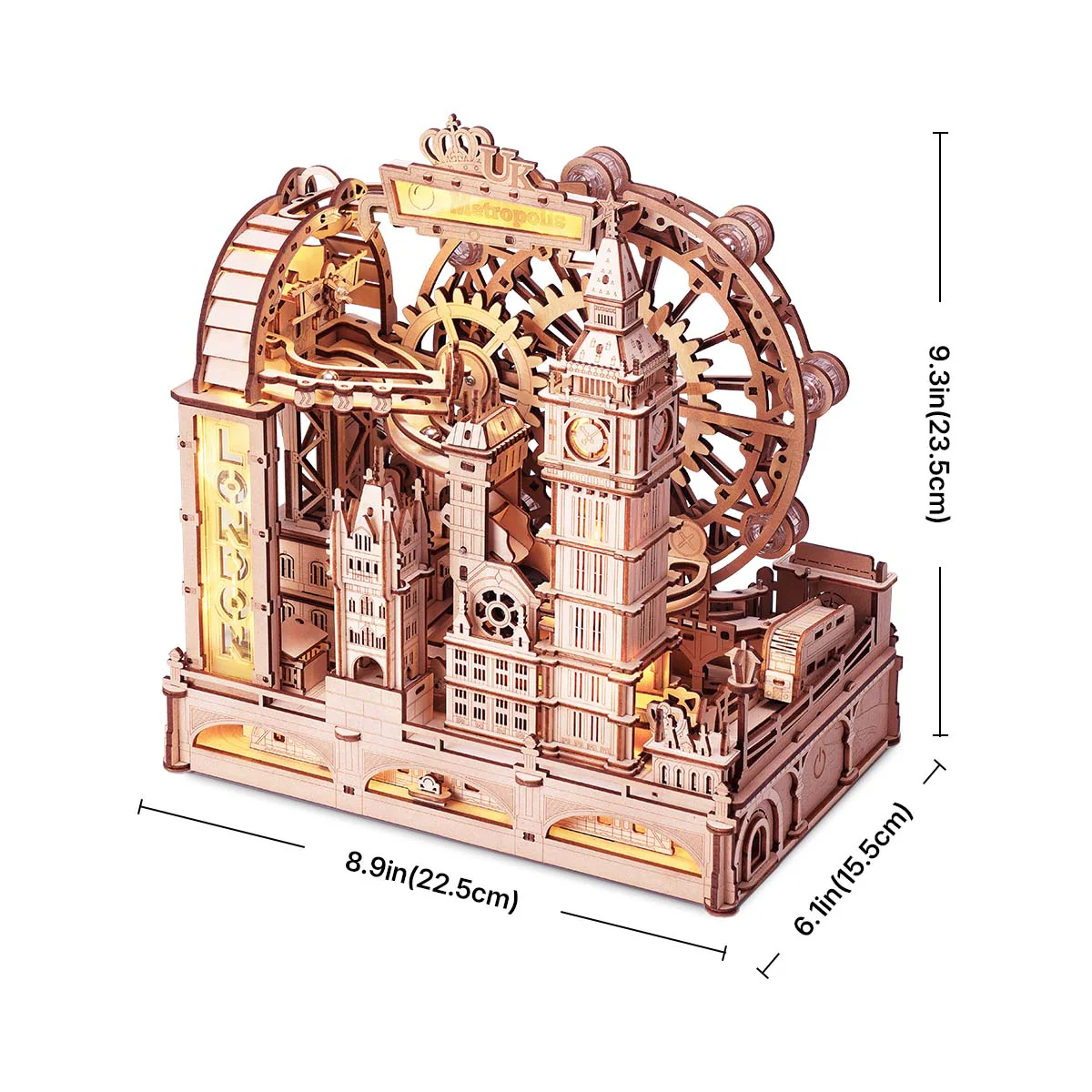 ROKR Marble Travel • London Marble Run Wooden 3D Puzzle EGB01 - Image 7