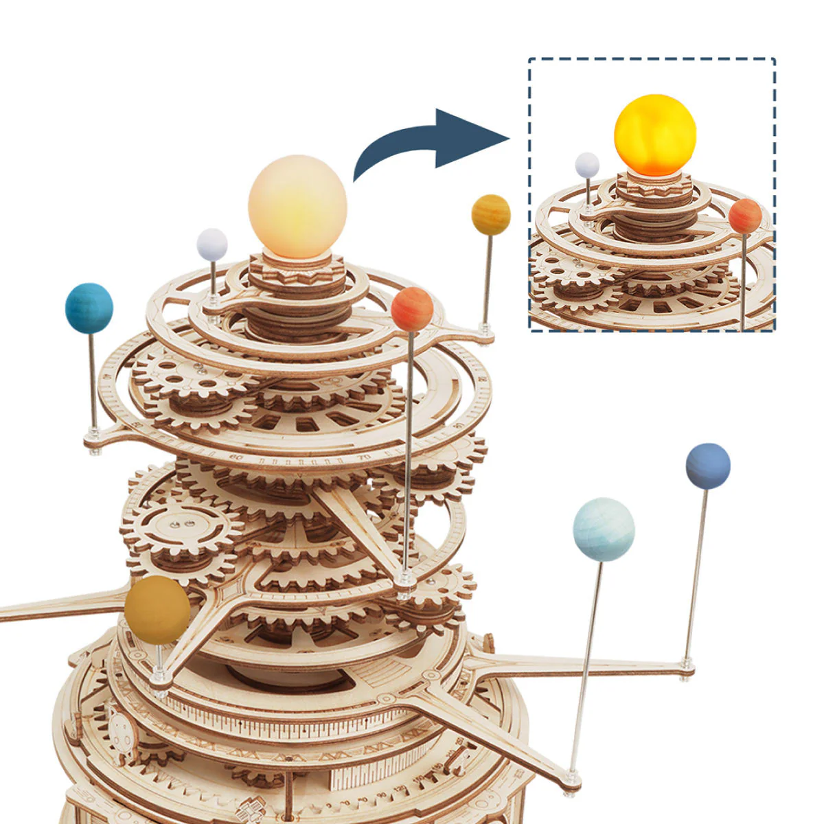 ROKR Mechanical Orrery ST001 3D Wooden Puzzle - Image 5