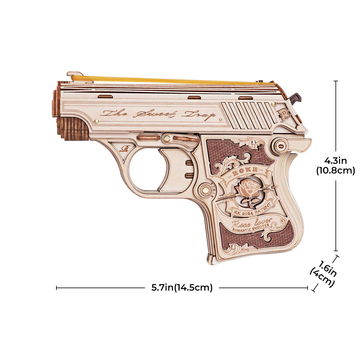 ROKR Mini Gun Wooden 3D Puzzle Toy Gun LQ502 - Image 5