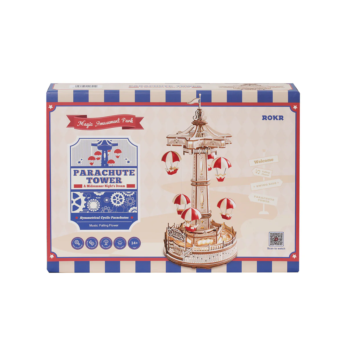 ROKR Parachute Tower DIY Music Box 3D Wooden Puzzle EA01 - Image 6