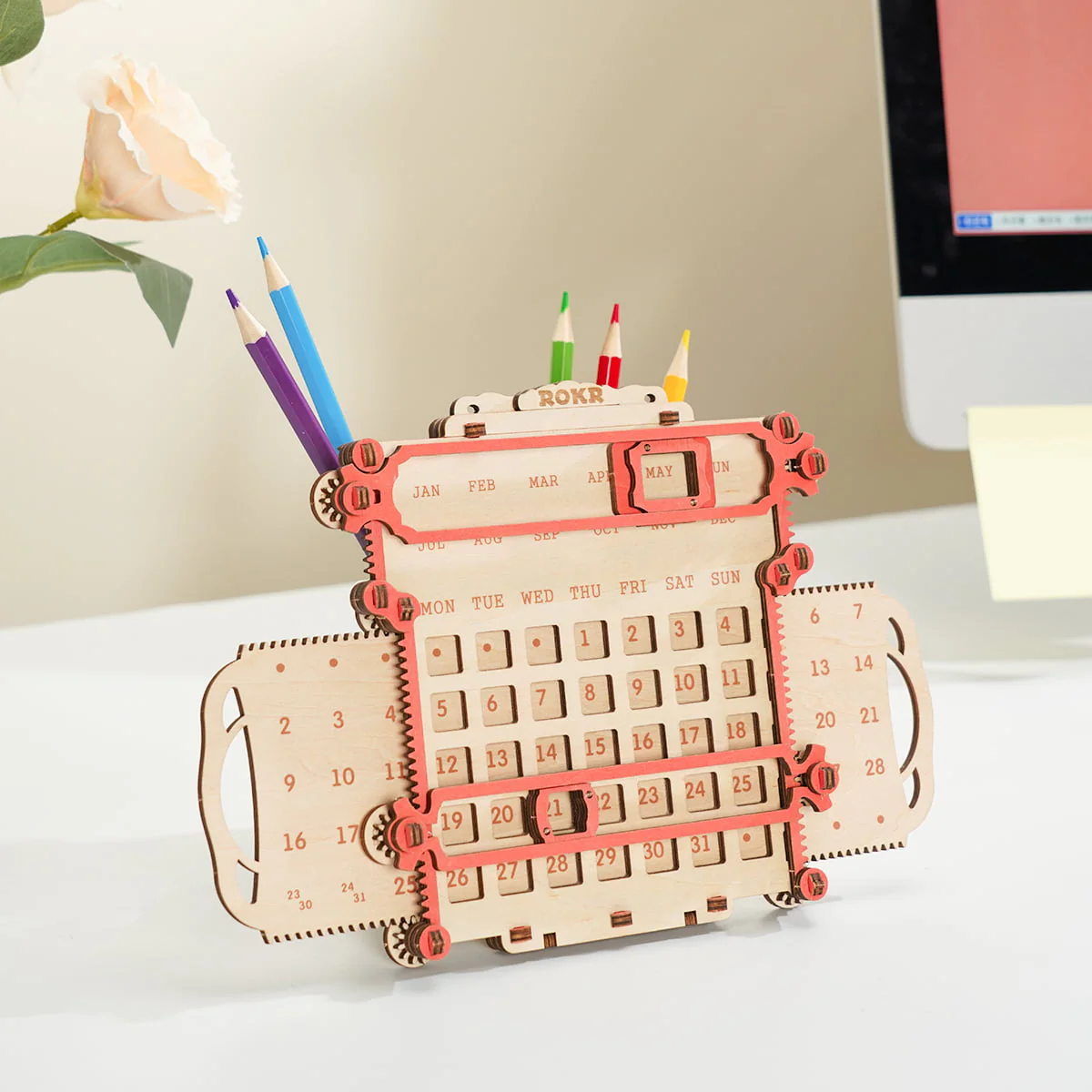 ROKR Penholder Calendar 3D Wooden Puzzle LC501 - Image 2