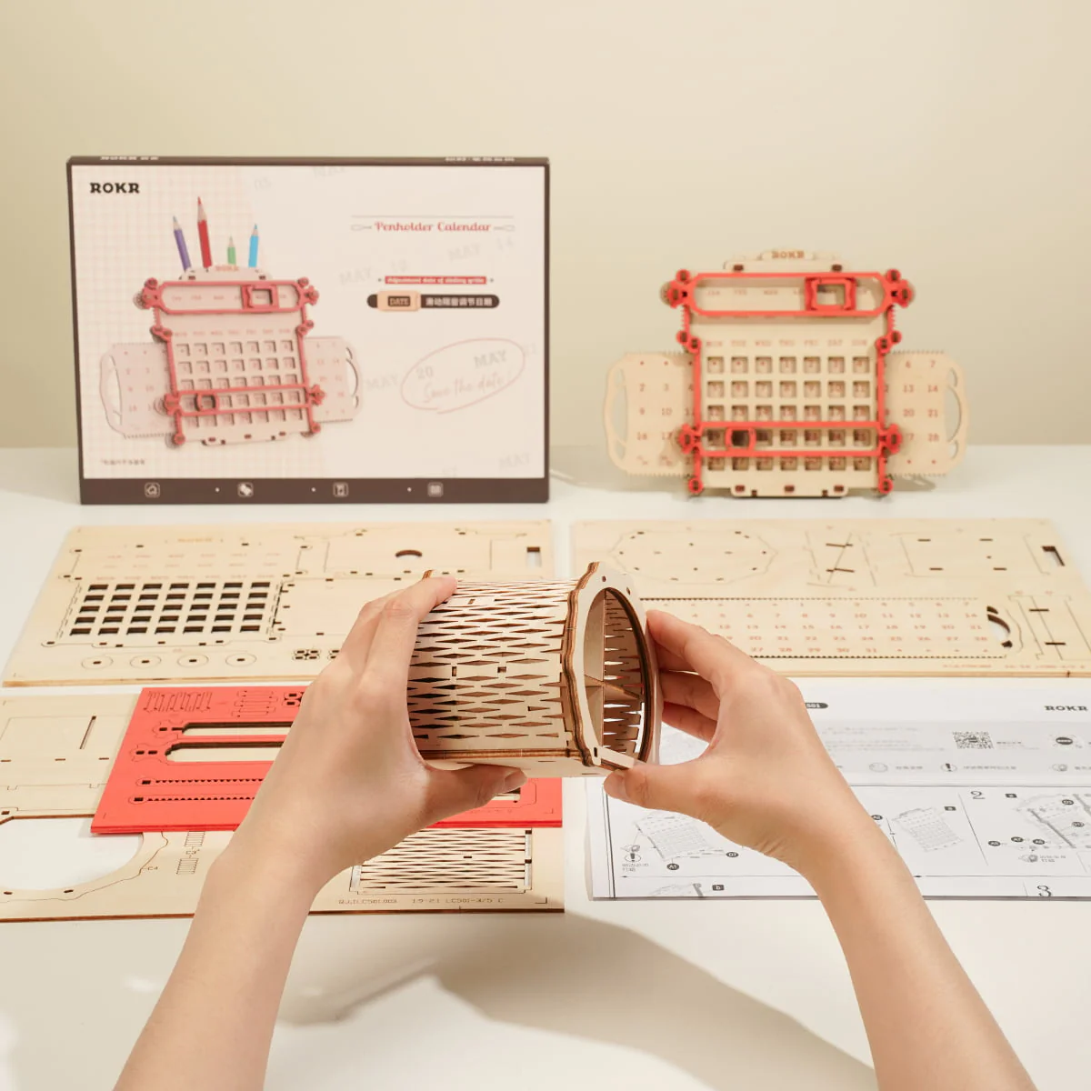 ROKR Penholder Calendar 3D Wooden Puzzle LC501 - Image 5