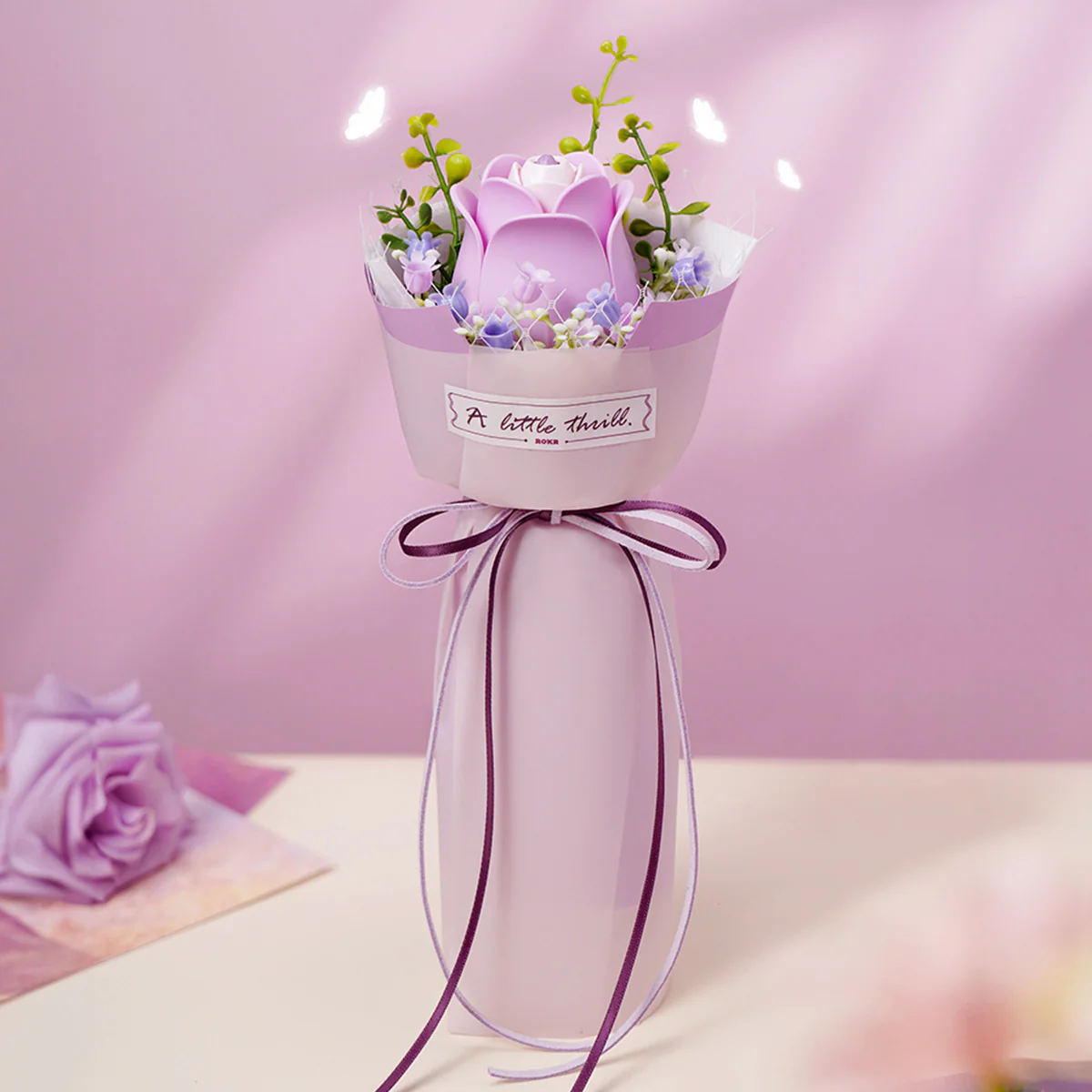 ROKR Purple Rose DIY Bouquet 3D Puzzle AF021 - Image 3