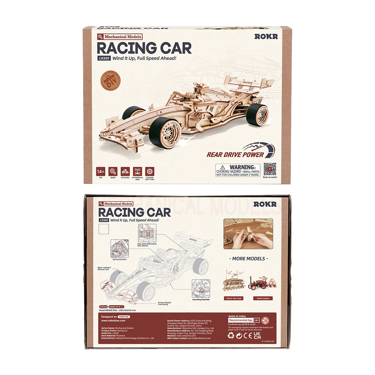 ROKR Racing Car 3D Wooden Puzzle LK505 - Image 6