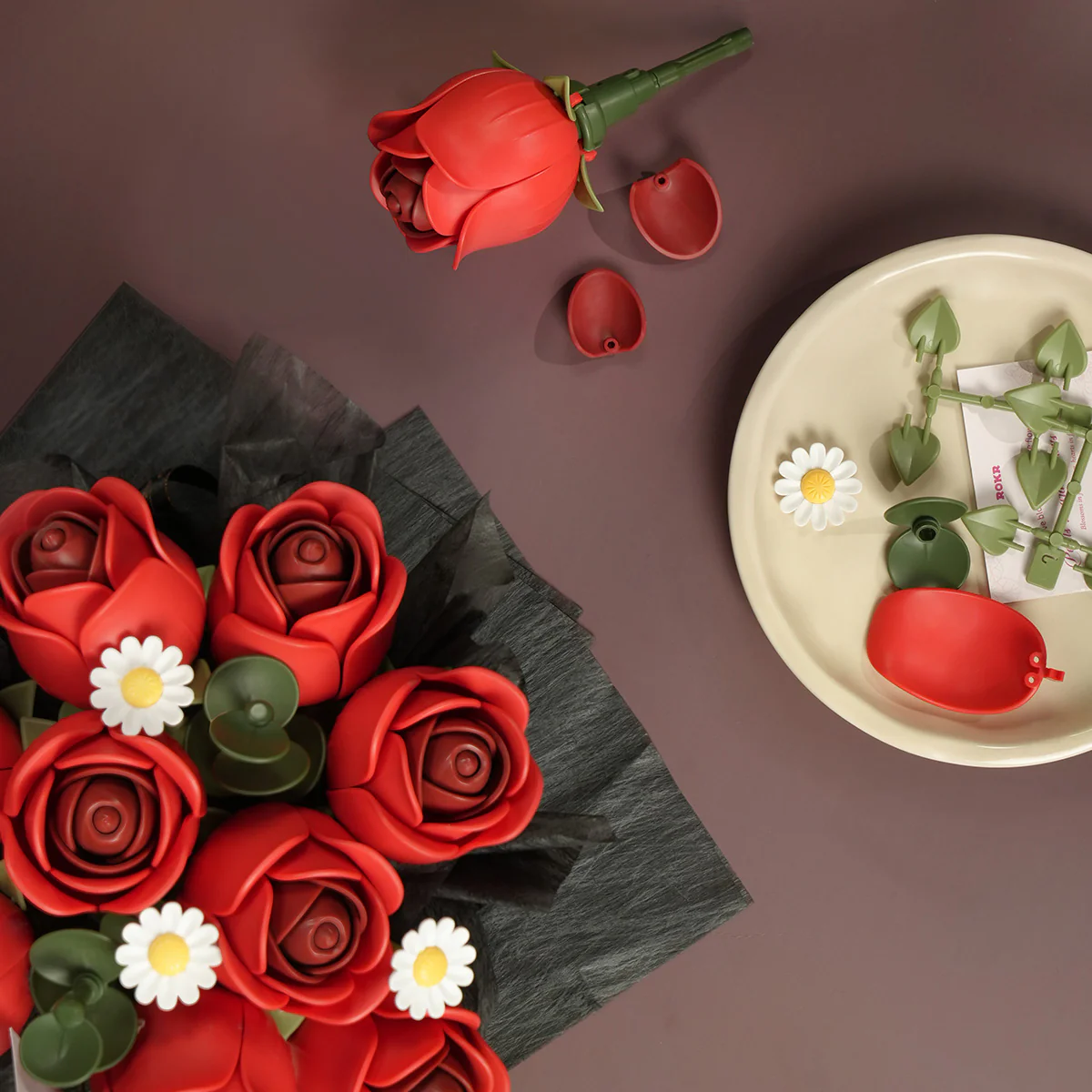 ROKR Red Rose Bouquet DIY 3D Puzzle AF02J - Image 3