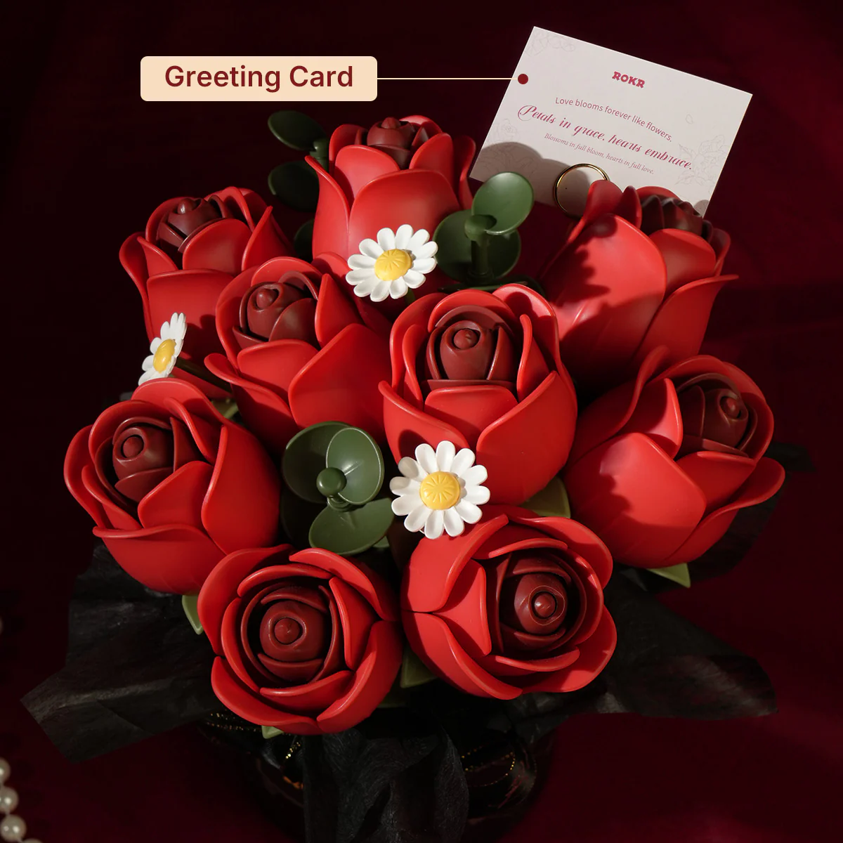 ROKR Red Rose Bouquet DIY 3D Puzzle AF02J - Image 5