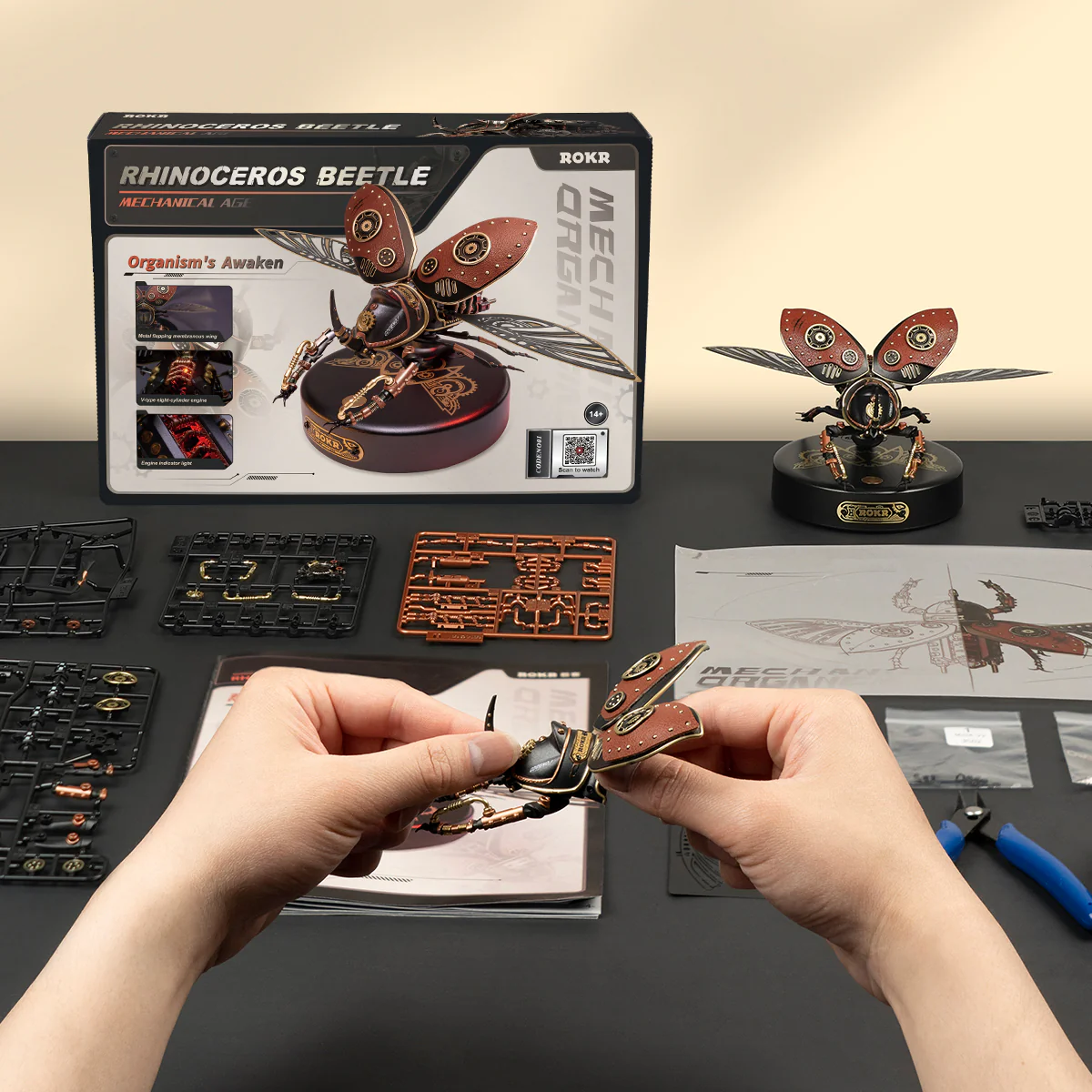 ROKR Rhinoceros Beetle Model DIY 3D Puzzle MI01 - Image 5