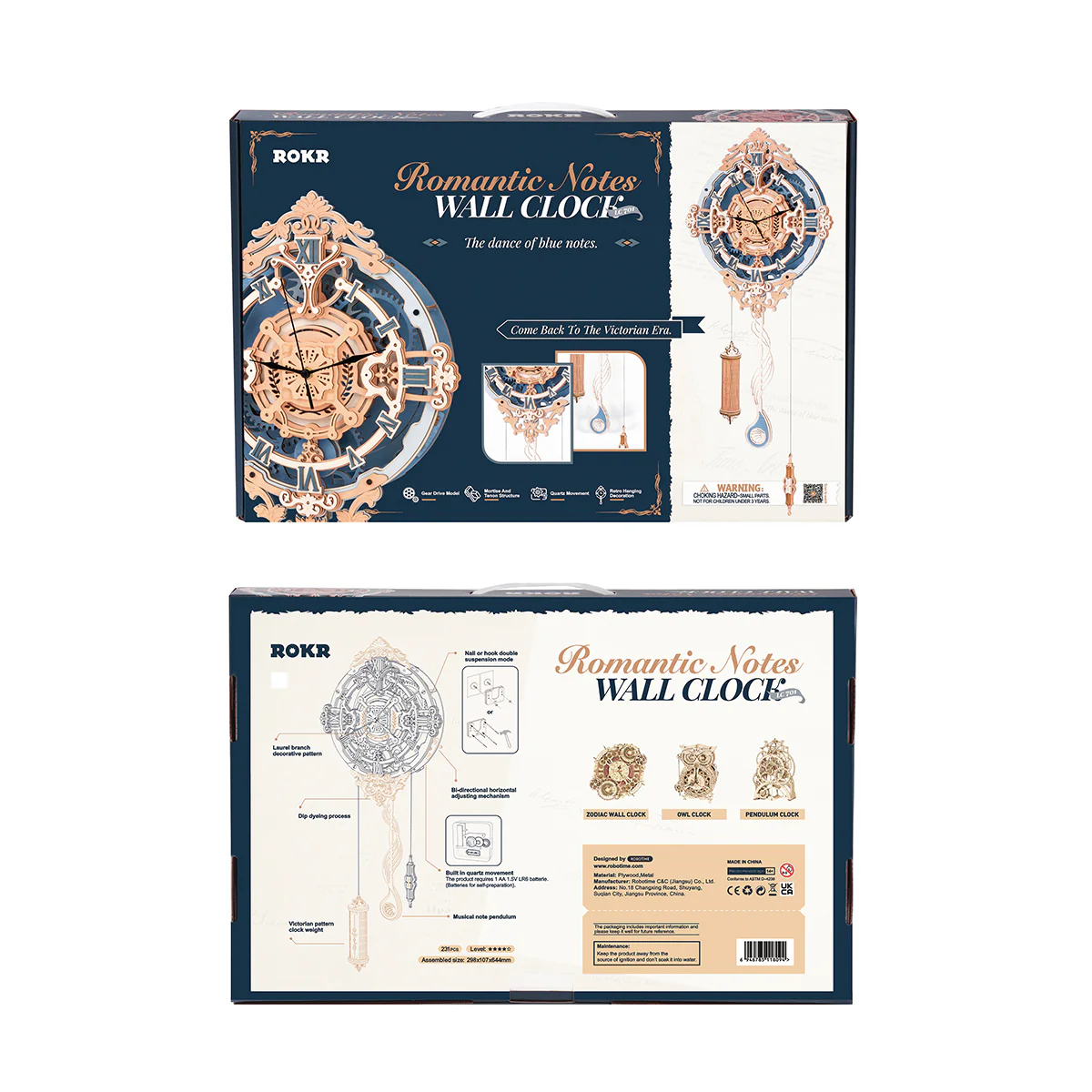 ROKR Romantic Note Wall Clock 3D Wooden Puzzle LC701 - Image 8
