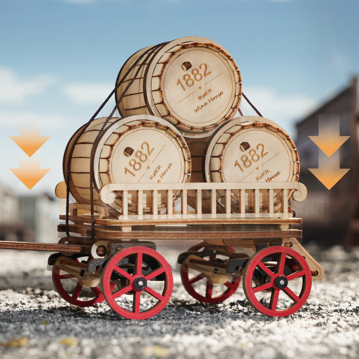 ROKR Steam Engine Mechanical 3D Wooden Puzzle LKA01 (Battery powered) - Image 4