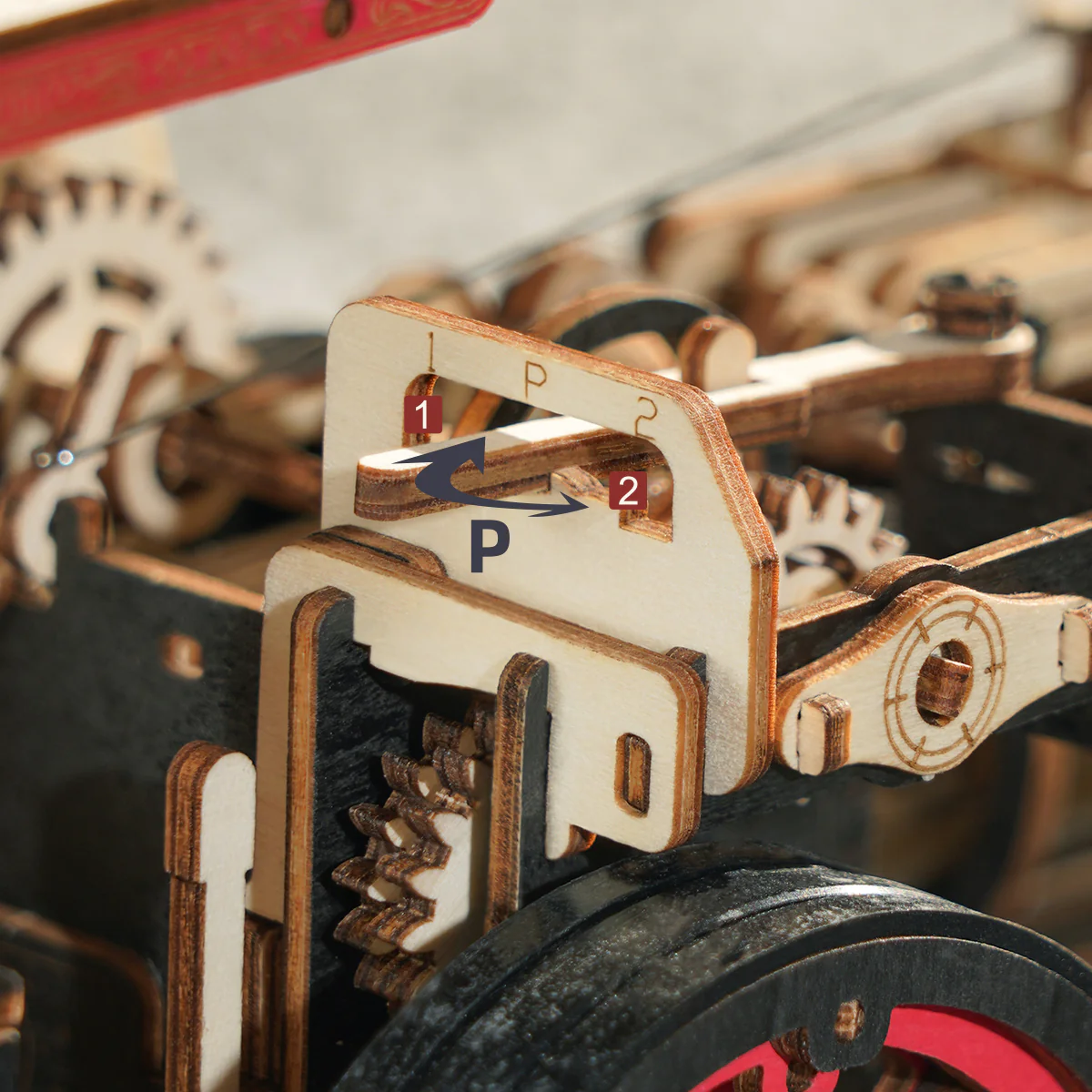 ROKR Steam Engine Mechanical 3D Wooden Puzzle LKA01 (Battery powered) - Image 7