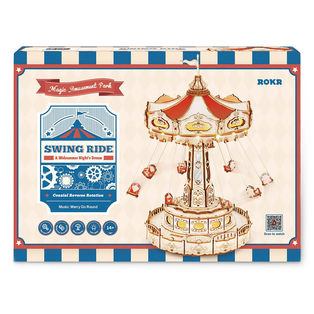 ROKR Swing Ride DIY Music Box 3D Wooden Puzzle EA02 - Image 6