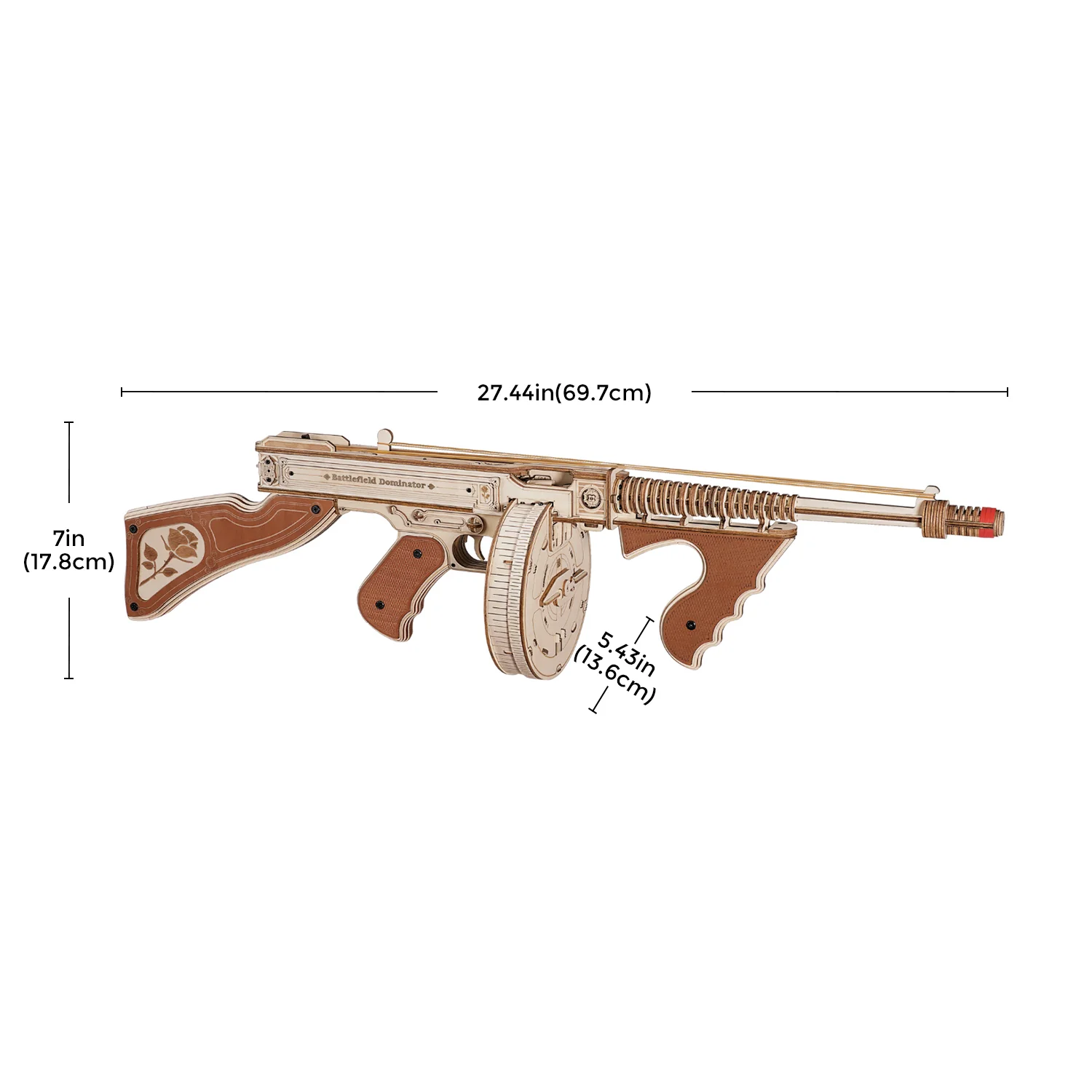 ROKR Thompson Submachine Toy Gun 3D Wooden Puzzle LQB01 - Image 10