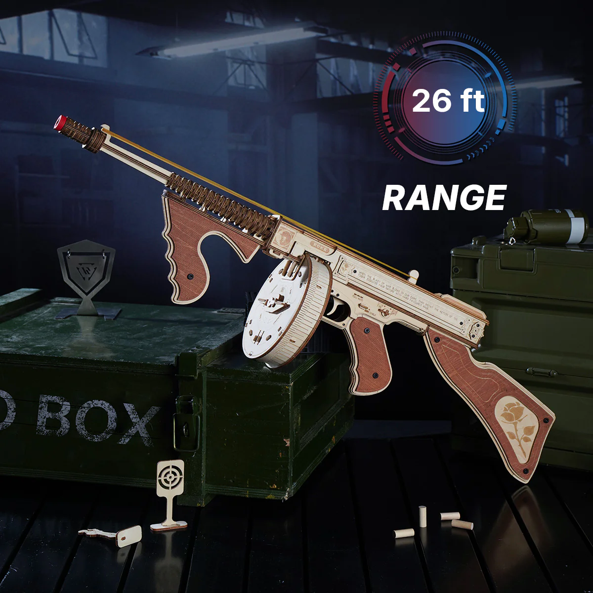ROKR Thompson Submachine Toy Gun 3D Wooden Puzzle LQB01 - Image 4