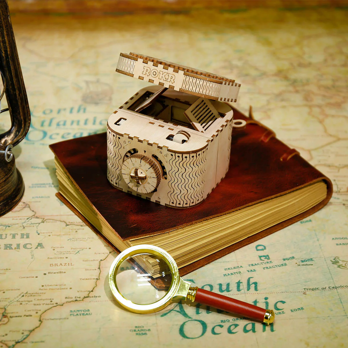 ROKR Treasure Box Mechanical Gears 3D Wooden Puzzle LK502 - Image 3
