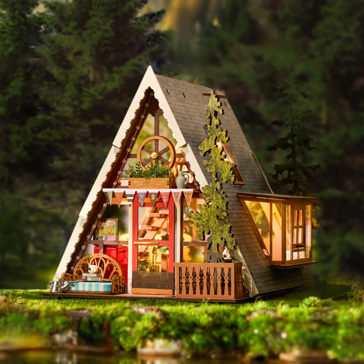 Rolife A-Frame Cabin DIY Miniature House DG181 - Image 2