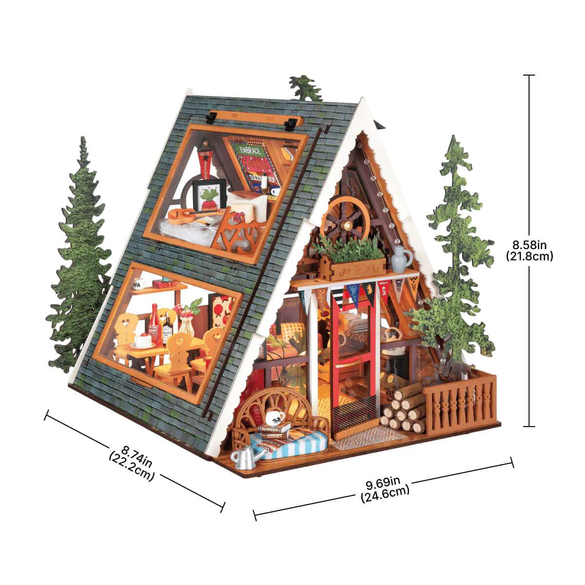 Rolife A-Frame Cabin DIY Miniature House DG181 - Image 6