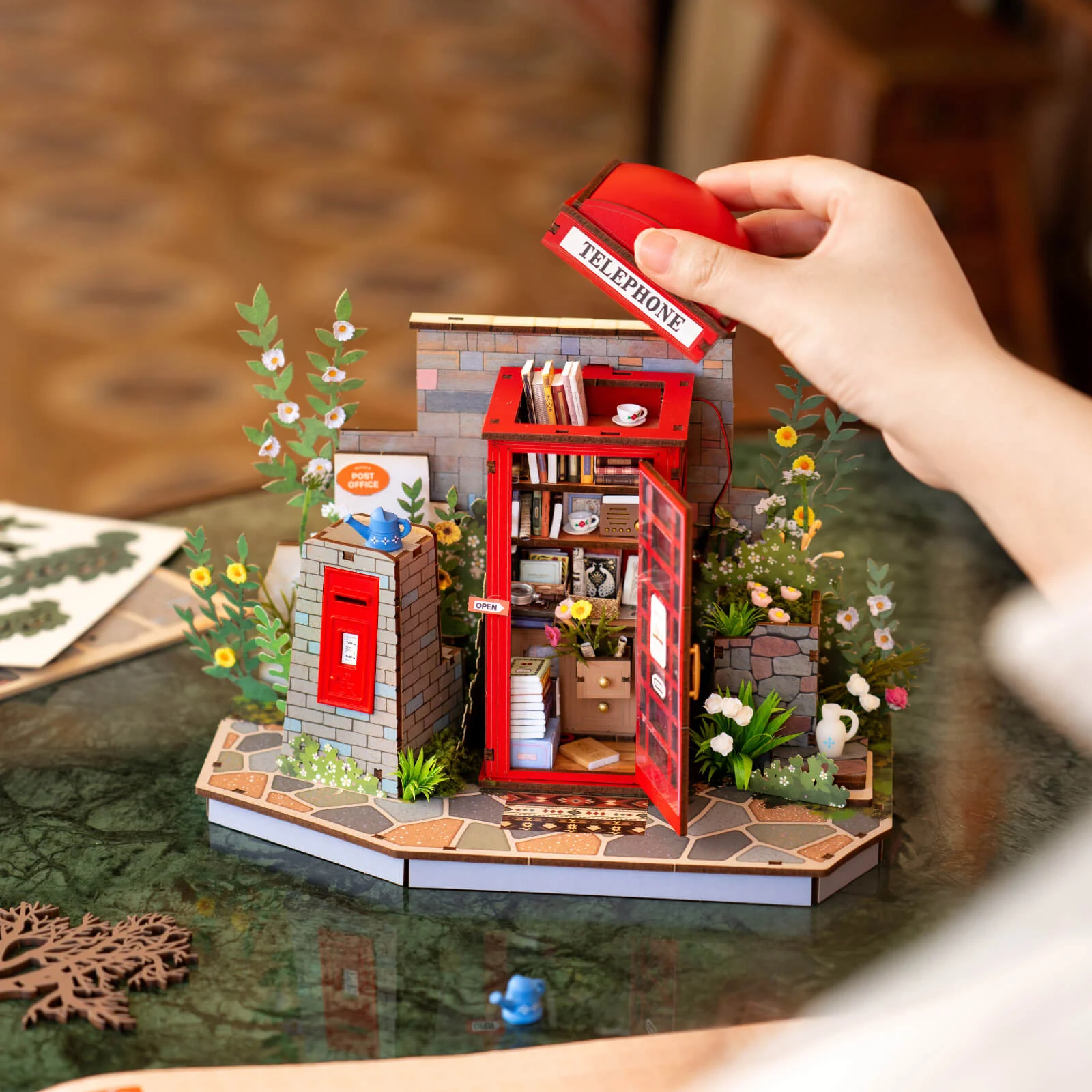 Rolife Blossom Book Booth 3D Wooden Puzzle TGS05 - Image 6