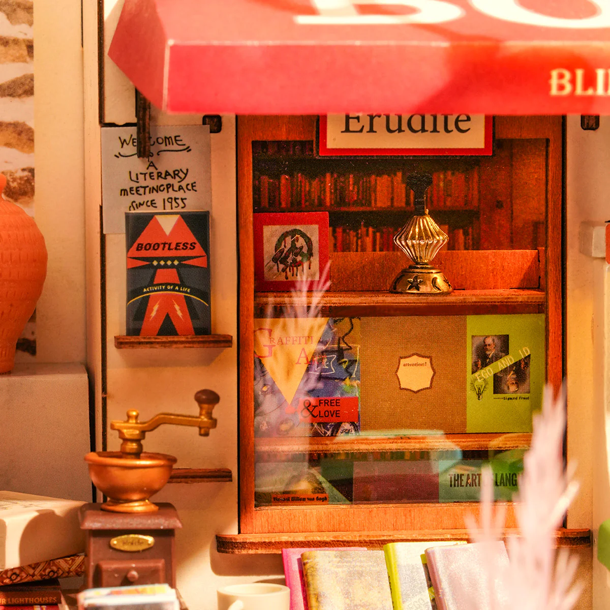 Rolife Corner Bookstore DIY Miniature House Kit DG164 - Image 5