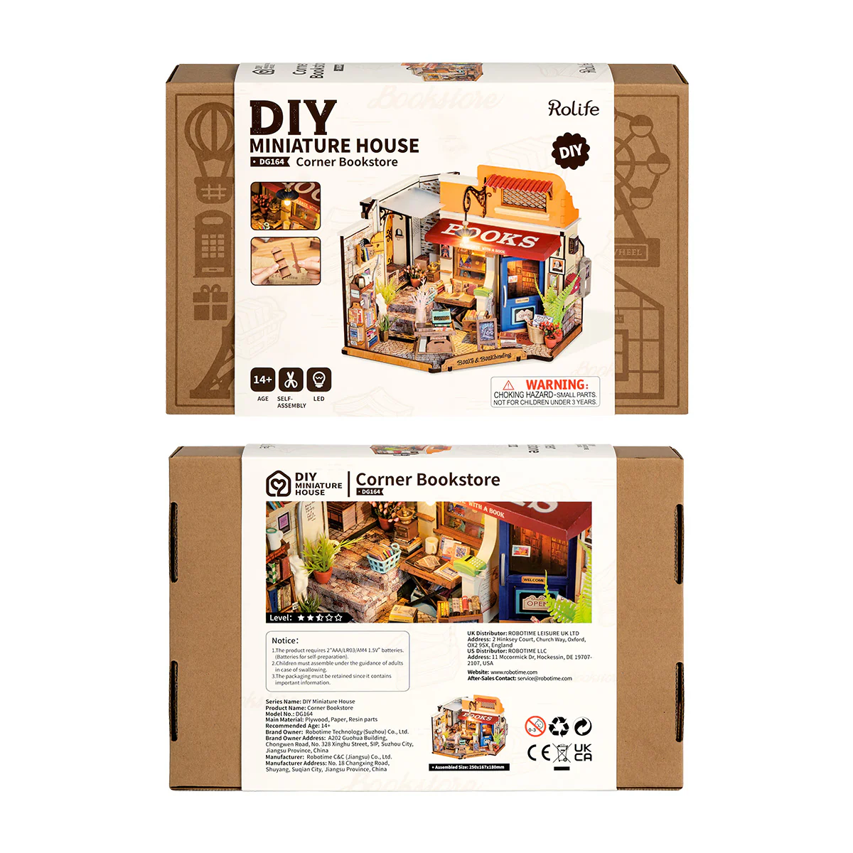Rolife Corner Bookstore DIY Miniature House Kit DG164 - Image 8