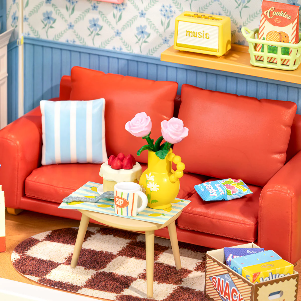 Rolife Country Blue Lounge DIY Miniature House DWS05B - Image 4