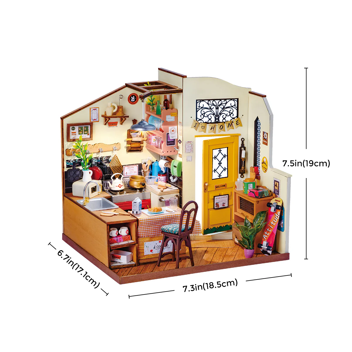 Rolife Cozy Kitchen DIY Miniature House Kit DG159 - Image 5