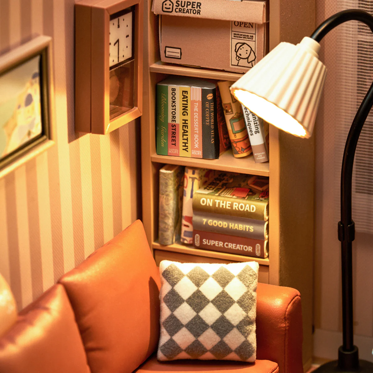 Rolife Cozy Living Lounge Super Creator Miniature House DW007 - Image 5