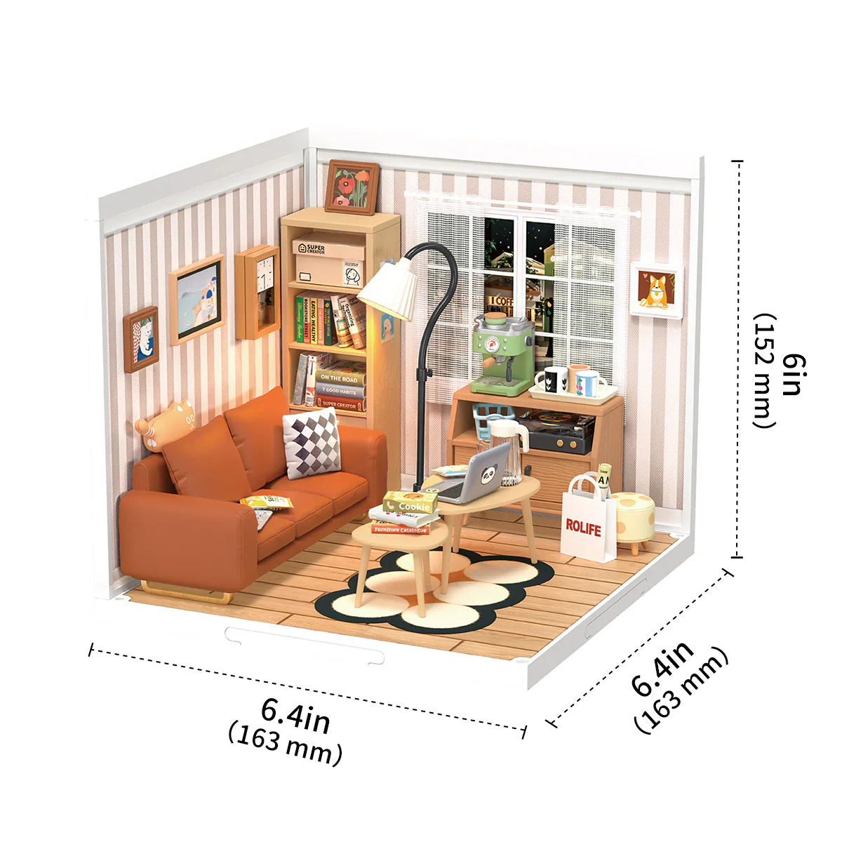 Rolife Cozy Living Lounge Super Creator Miniature House DW007 - Image 7