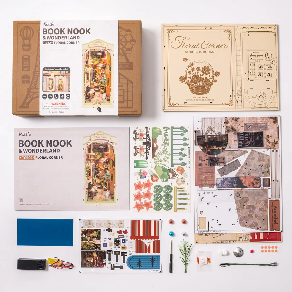 Rolife Floral Corner DIY Book Nook Kit TGB09 - Image 3
