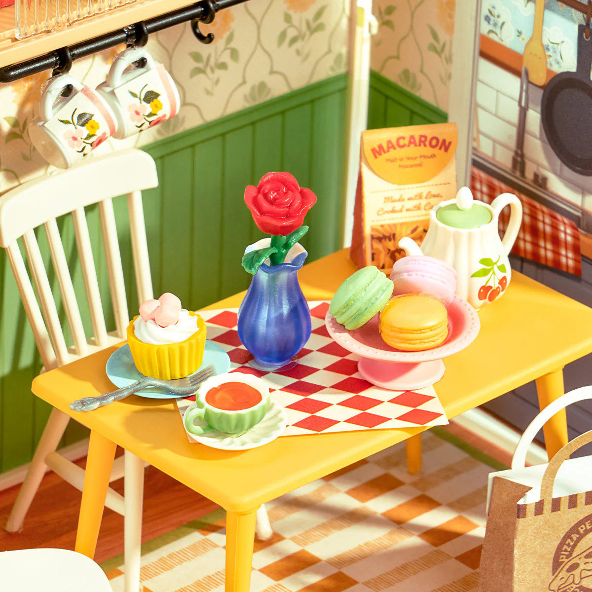 Rolife Floral Dining Room DIY Miniature House DWS06B - Image 4