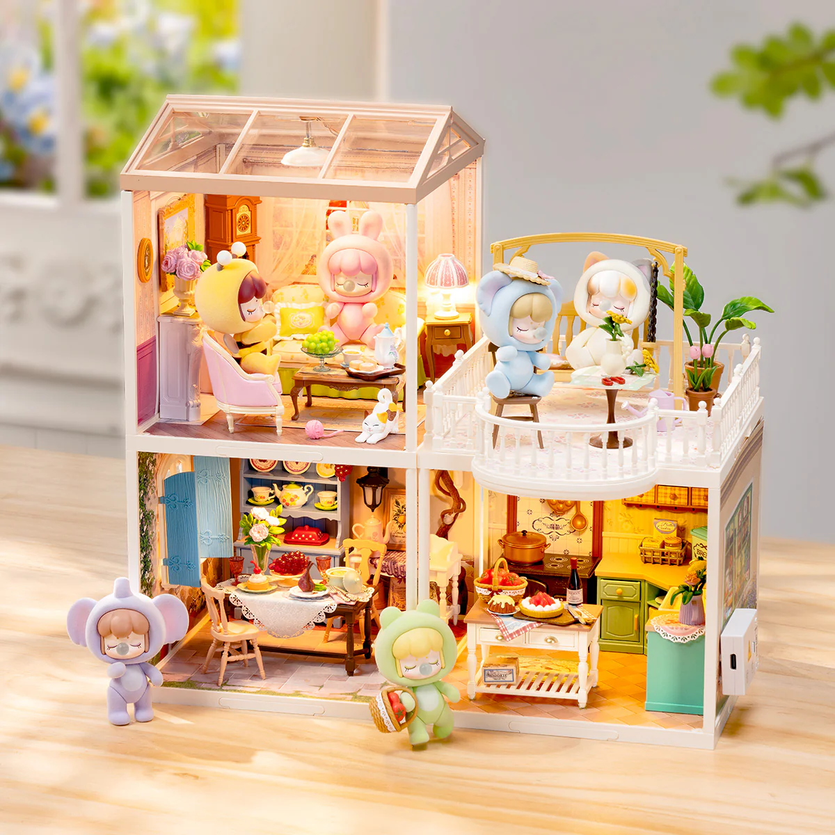 Rolife Holiday Tea Time DIY Miniature House DW023 - Image 6