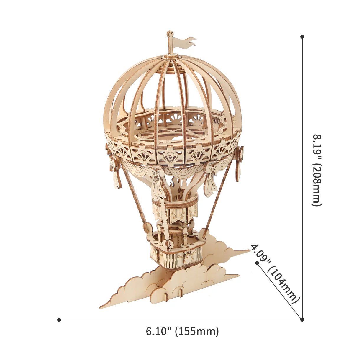 Rolife Hot Air Balloon 3D Wooden Puzzle TG406 - Image 4