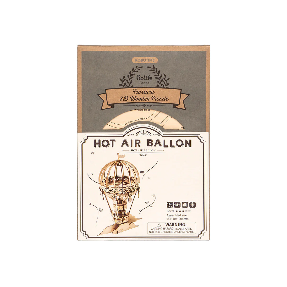 Rolife Hot Air Balloon 3D Wooden Puzzle TG406 - Image 5