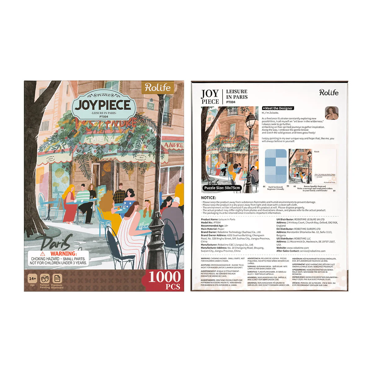 Rolife Leisure in Paris 1000 Piece Jigsaw Puzzle PT004 - Image 6