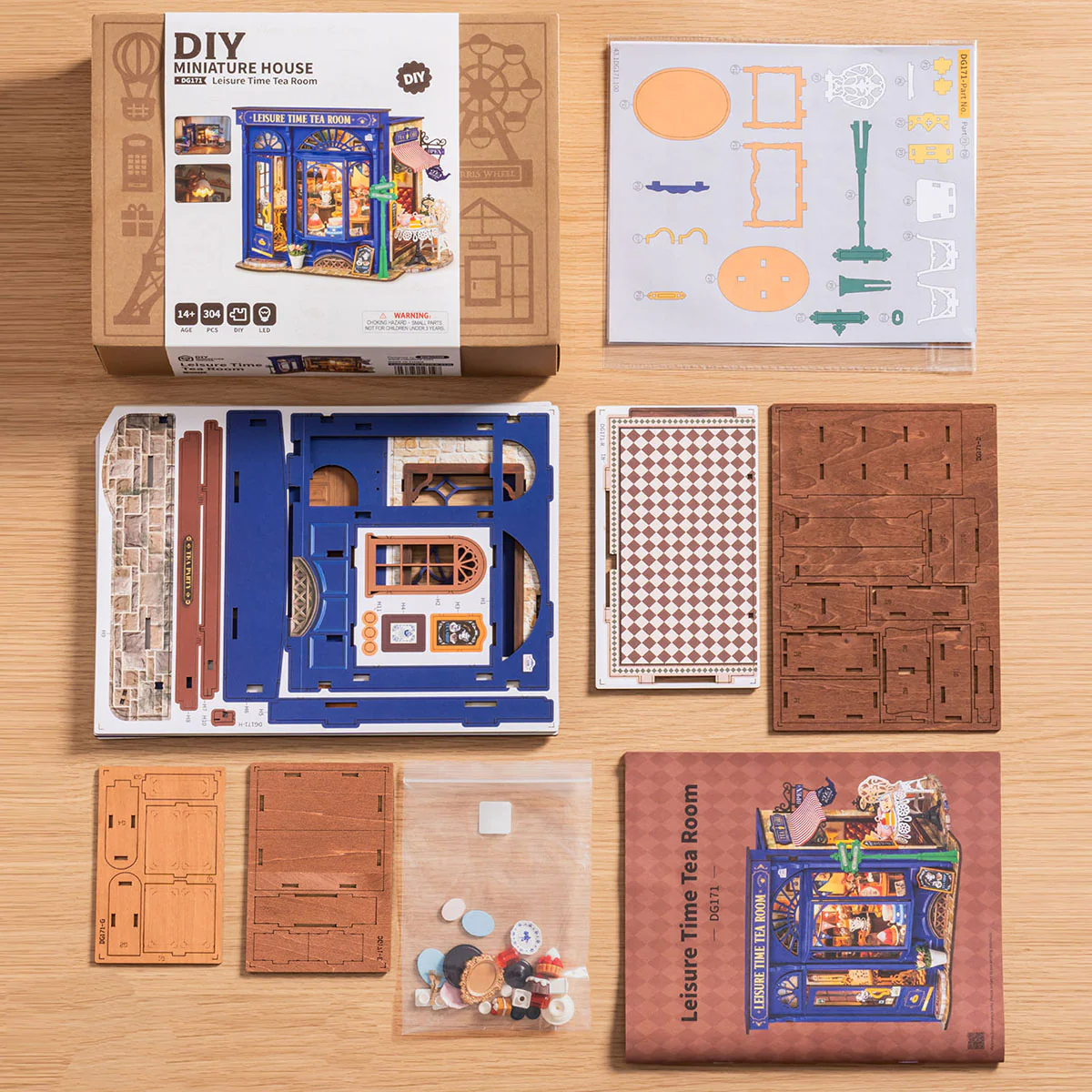 Rolife Leisure Time Tea Room DIY Miniature House DG171 - Image 3
