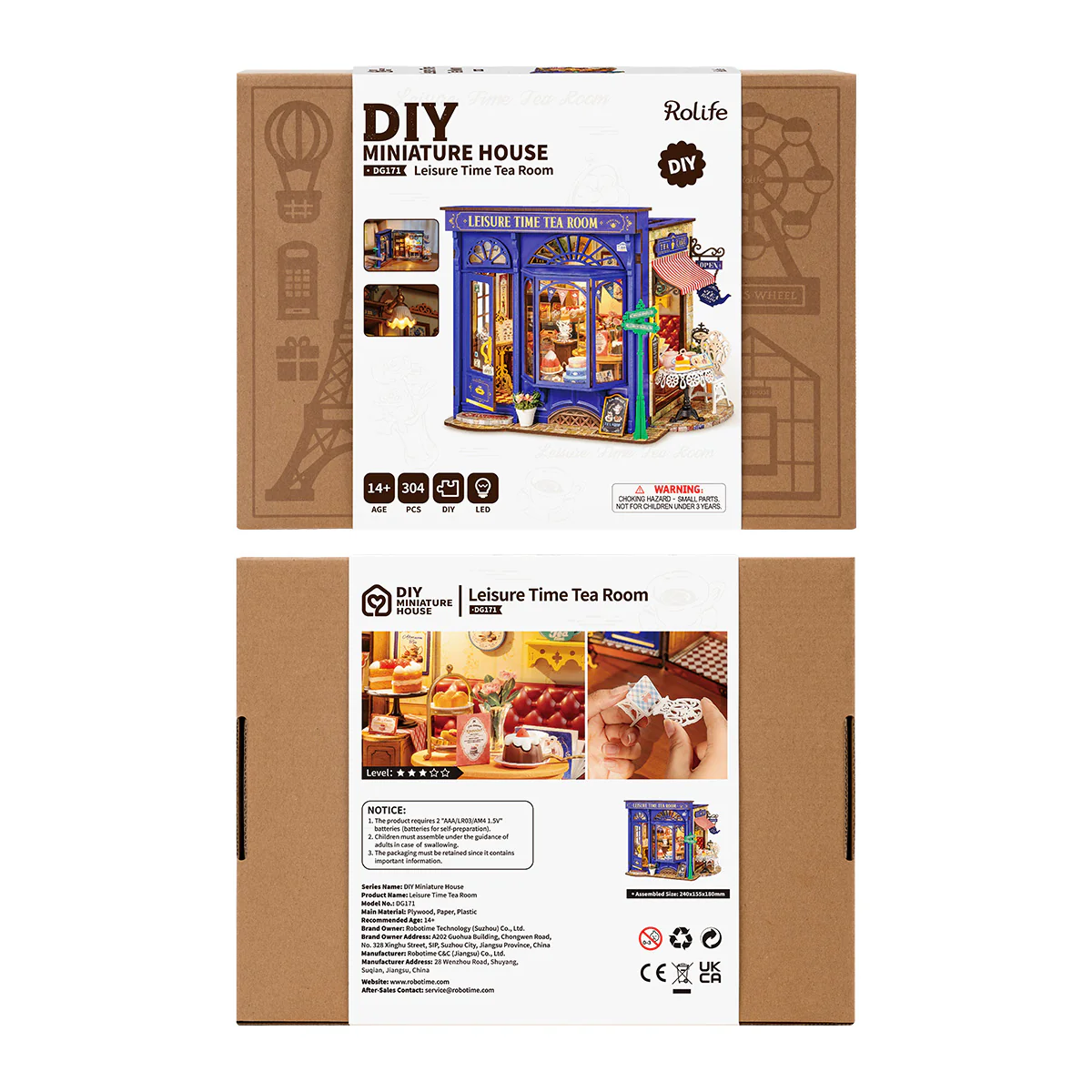 Rolife Leisure Time Tea Room DIY Miniature House DG171 - Image 8