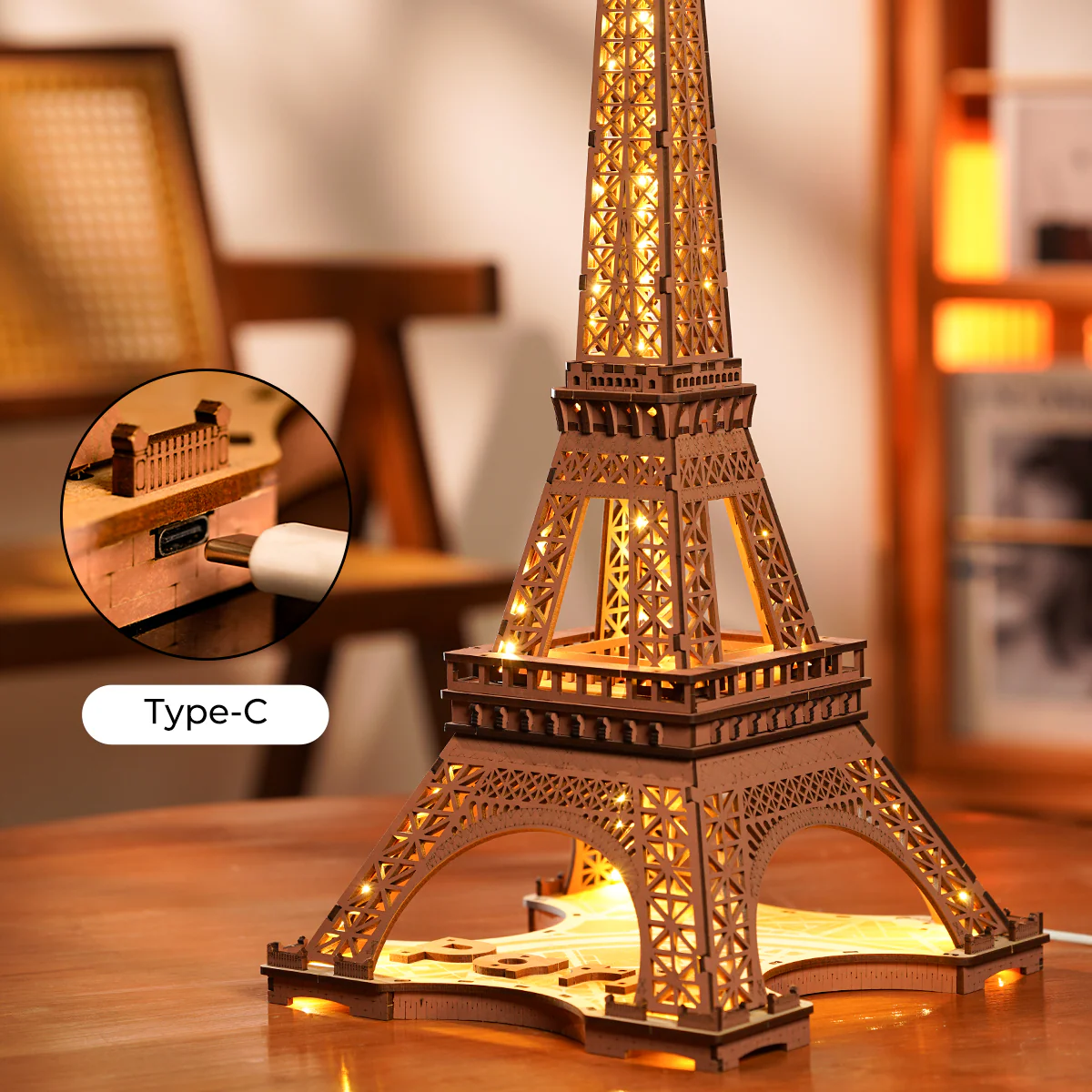 Rolife Night of the Eiffel Tower 3D Wooden Puzzle TGL01 - Image 5