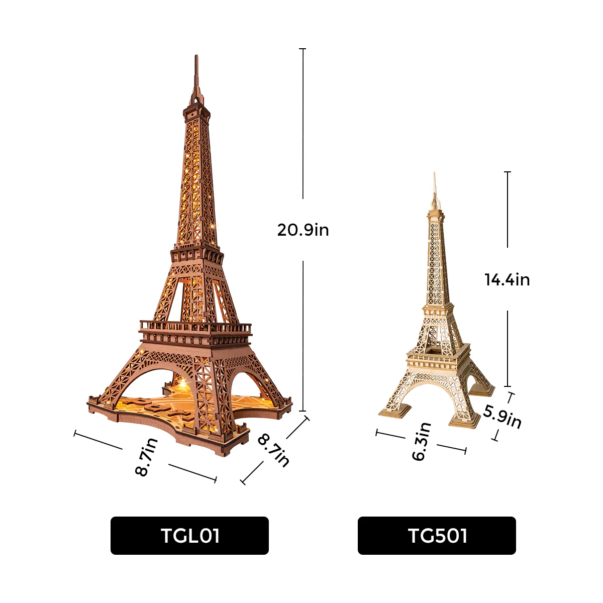 Rolife Night of the Eiffel Tower 3D Wooden Puzzle TGL01 - Image 8