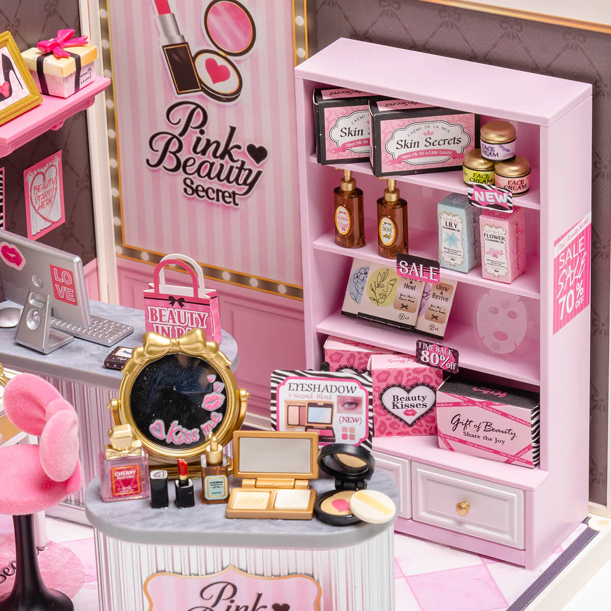 Rolife Pink Beauty Secret DIY Miniature House DW026 - Image 5