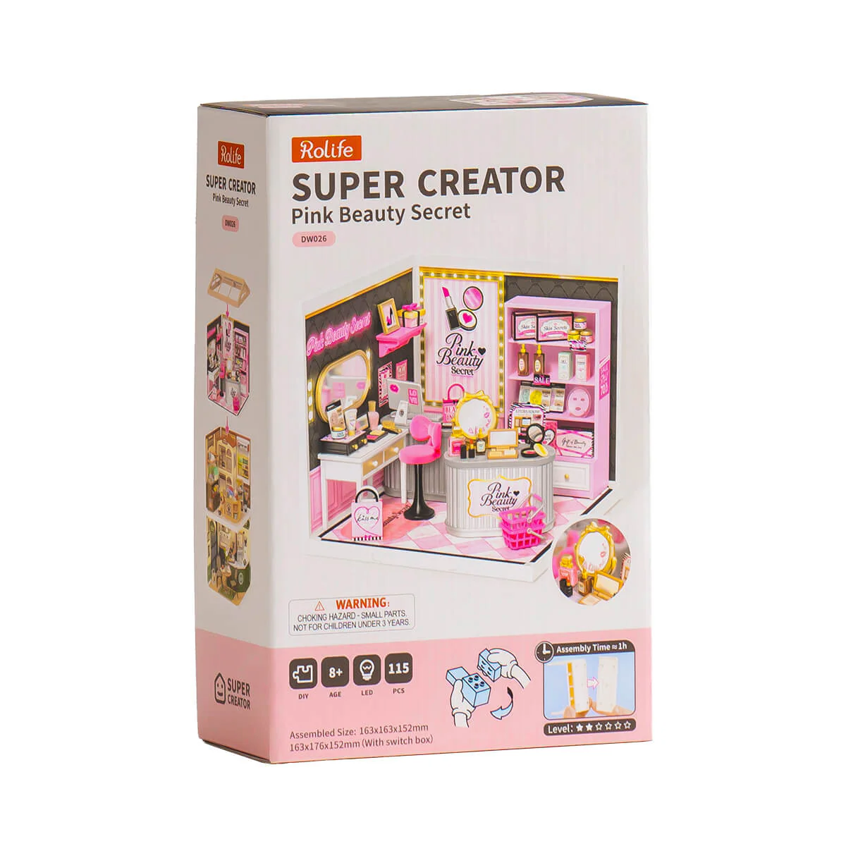 Rolife Pink Beauty Secret DIY Miniature House DW026 - Image 7