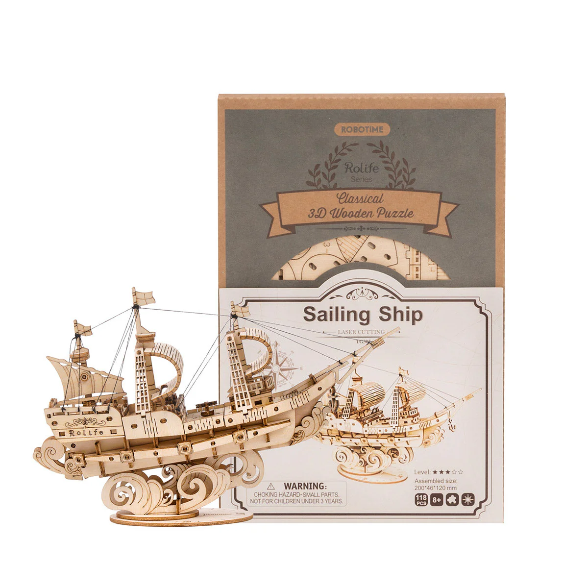 Rolife Sailling Ship Model 3D Wooden Puzzle TG305 - Image 5