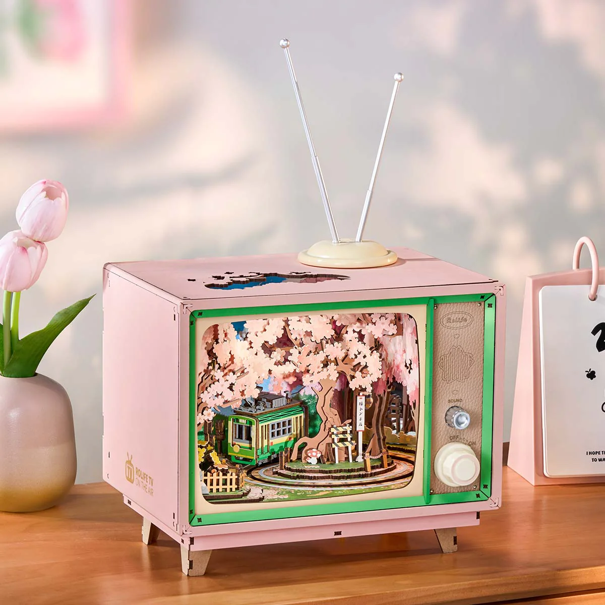 Rolife Sakura Dreamy Tour DIY Music Box 3D Wooden Puzzle AMT02 - Image 6
