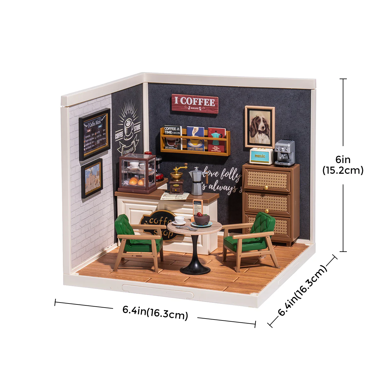 Rolife Super Creator Daily Inspiration Cafe DIY Miniature House Kit DW001 - Image 6
